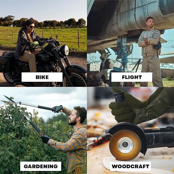Four different activities with labeled categories: bike, flight, gardening, and woodcraft.