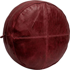Round Genuine Leather Pillow Cover – Modern Cushion Case