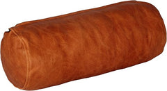 Genuine Lambskin Leather Neck Roll Pillow Cover – Quilted Bolster Cushion