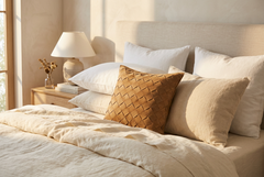 Woven Diamond Suede Leather Pillow Cover – Textured Square Cushion Case