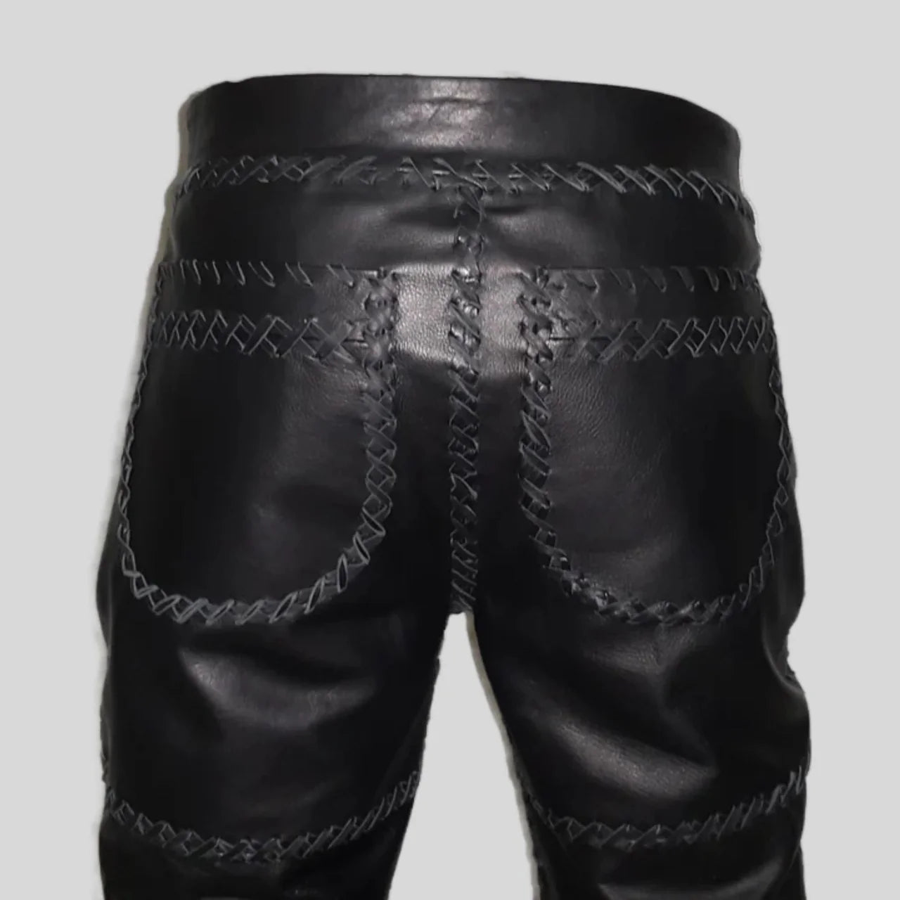 Dave Navarro Black Rockstar Designer Celebrity Wear Steampunk Leather Pant