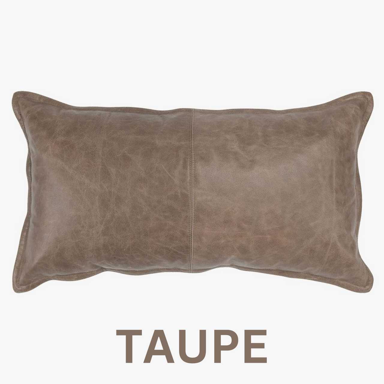 Genuine Leather Lumbar Pillow Cover Decorative Cushion Case for Couch & Sofa