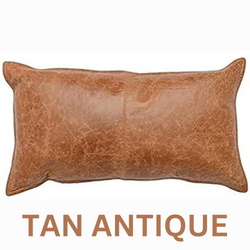 Genuine Leather Lumbar Pillow Cover Decorative Cushion Case for Couch & Sofa