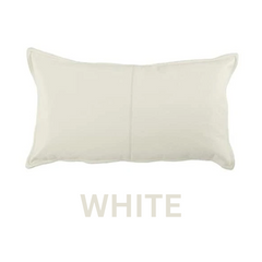 Premium Genuine Suede Leather Lumbar Pillow Cover - Luxury Rectangular Decorative Cushion Case