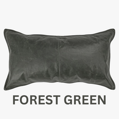 Premium Genuine Suede Leather Lumbar Pillow Cover - Luxury Rectangular Decorative Cushion Case