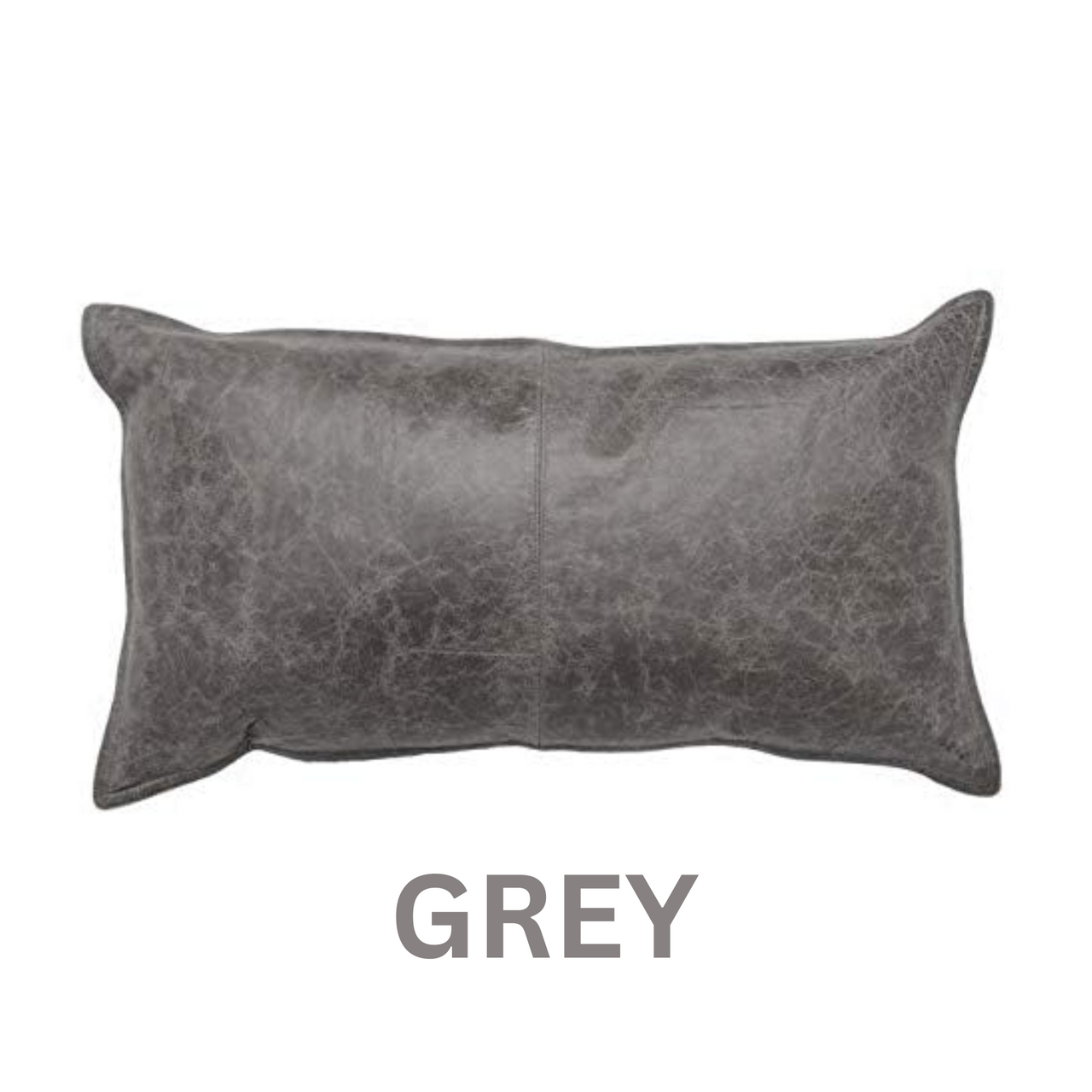 Genuine Leather Lumbar Pillow Cover Decorative Cushion Case for Couch & Sofa