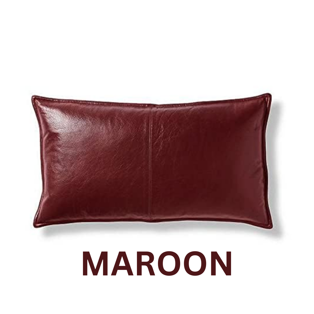 Genuine Leather Lumbar Pillow Cover Decorative Cushion Case for Couch & Sofa