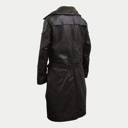 Blade Runner 2049 Ryan Gosling Brown Fur Collar Leather Long Trench Coat Men's