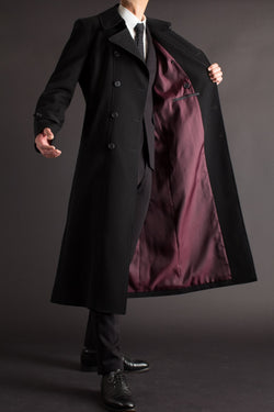 Double Breasted Napoleon Blazer Belted Trench Wool Coat Inverness Thick Melton Wool Coat