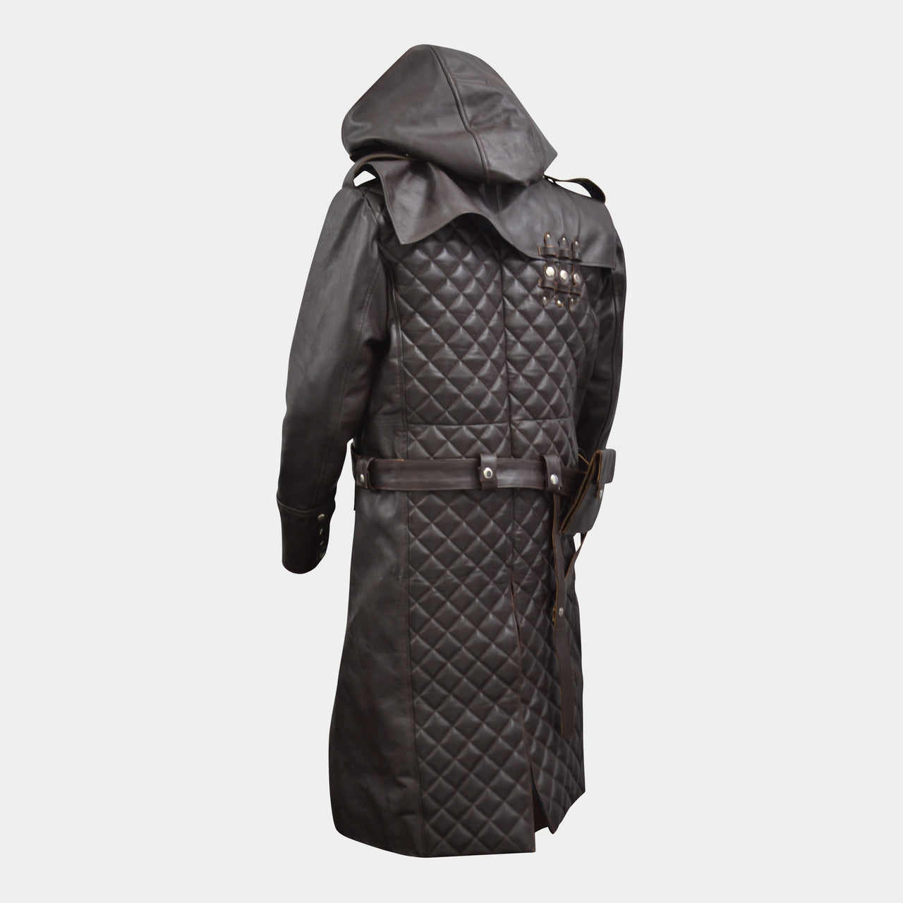 Mens Fashion Black Creed Hoodie Style Leather Jacob Coat