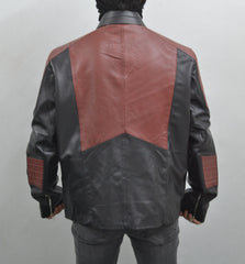 Superman Man of Steel Clark Kent Smallville Movie Black Maroon and Black Leather Jacket