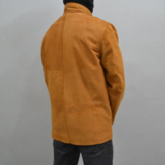 Men's James Bond 007 Tan Daniel Craig Morocco Blouson Genuine Suede Leather Jacket
