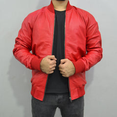 Men's Baseball Letterman Varsity Genuine Leather Bomber Jacket