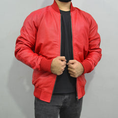 Men's Baseball Letterman Varsity Genuine Leather Bomber Jacket