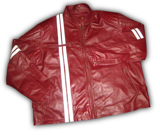 Designer Canadian Racer Red Leather Jacket