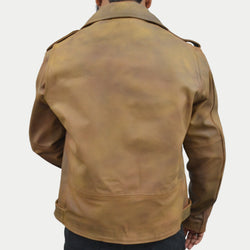 Men's Distressed Motorcycle CowHide Mens Slim Locklear Leather Biker Moto Jacket