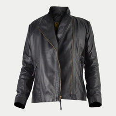 Ladies Black Real Lambskin Leather Fashion Jacket For Women