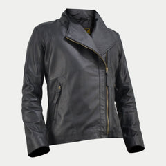 Ladies Black Real Lambskin Leather Fashion Jacket For Women