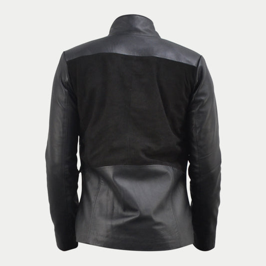 Ladies Black Real Lambskin Leather Fashion Jacket For Women