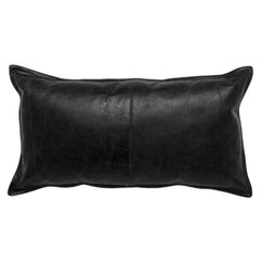 Premium Genuine Leather Lumbar Pillow Cover - Luxury Rectangular Decorative Cushion Case
