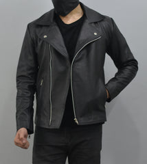 Mad Max 2 Full Sleeve Biker Black Leather Jacket W/O Shoulder Pads