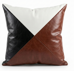 Modern Geometric Black & White Yin Yang Leather Throw Pillow Cushion covers