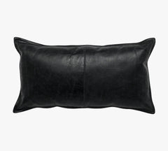 Premium Genuine Leather Lumbar Pillow Cover - Luxury Rectangular Decorative Cushion Case