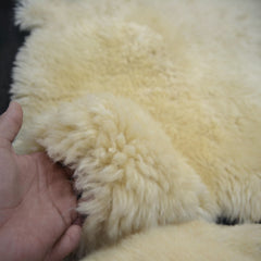 White Shearling Fur Sheepskin Luxury Real Carpet Mat Home Decor Rug