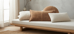Premium Suede Leather Lumbar Pillow Cover | Tailored Cushion Case