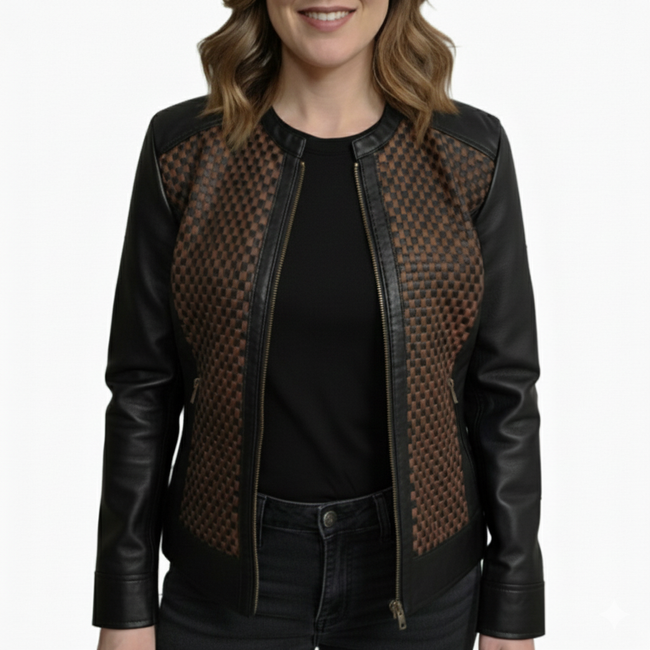 Women’s Black Real Sheepskin Leather Quilted Jacket