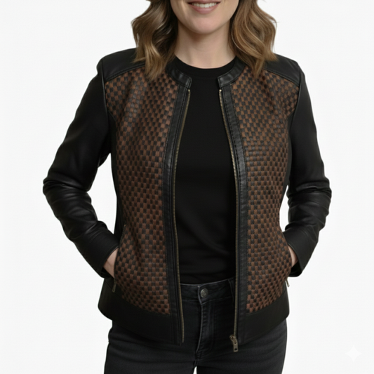 Women’s Black Real Sheepskin Leather Quilted Jacket