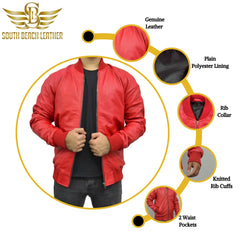 Men's Baseball Letterman Varsity Genuine Leather Bomber Jacket