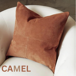 Genuine Suede Leather Colorful Luxury Pillow Covers BOHO, Farmhouse Pillow, Sofa Cushion Cases