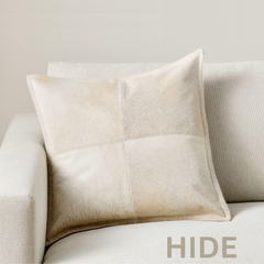 Genuine Suede Leather Square Pillow Cover - Luxury Boho Farmhouse Cushion Case