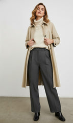 Women's Classic Beige Trench Coat - Elegant Long Overcoat | Timeless Chic Fall & Winter Outerwear