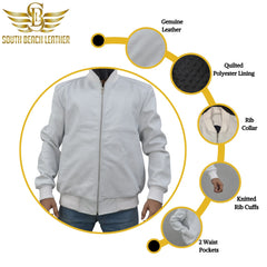 Men's Baseball Letterman Varsity Genuine Leather Bomber Jacket
