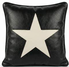 Modern Geometric Black & White Yin Yang Leather Throw Pillow Cushion covers