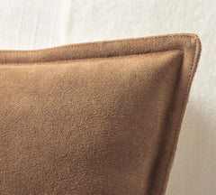 Premium Genuine Suede Leather Lumbar Pillow Cover - Luxury Rectangular Decorative Cushion Case