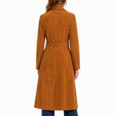 Women's Brown Suede Trench Coat