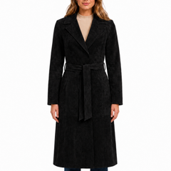 Women's Brown Suede Trench Coat