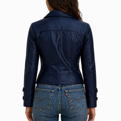 Women's Real Leather Slim Fit Biker Motorcycle Jacket