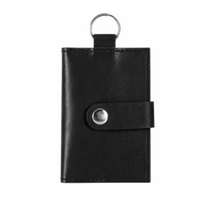 Small ID Window Card Holder Key Chain Leather Keyring Purse Mini Cash Wallet