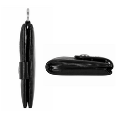 Small ID Window Card Holder Key Chain Leather Keyring Purse Mini Cash Wallet