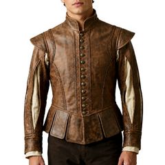 Men's Brown New Style Cosplay Real Leather Coat