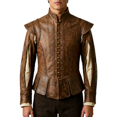 Men's Brown New Style Cosplay Real Leather Coat