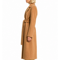 Women's Camel Wool Blend Long Trench Coat