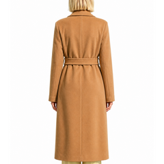 Women's Camel Wool Blend Long Trench Coat