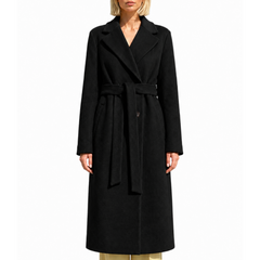 Women's Camel Wool Blend Long Trench Coat
