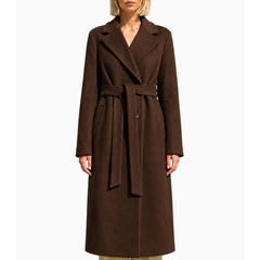 Women's Camel Wool Blend Long Trench Coat