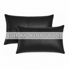 Premium soft Leather Lumbar Rectangle Pillow Cover | Decorative Cushion Case